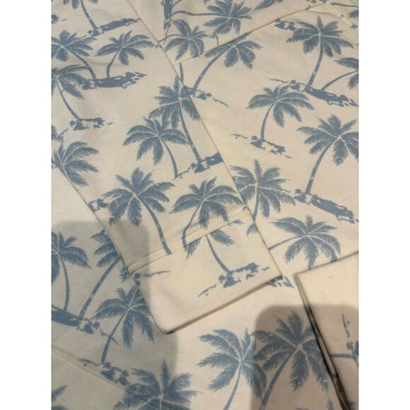Women's Lou and Grey for Loft LS Sweatshirt Cream w/Blue Palm Trees, Size L, EUC - Picture 4 of 4
